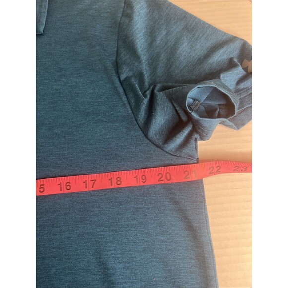 Under Armour Polo Shirt Mens L Blue Golf Preppy HeatGear Casual Short Sleeve - Picture 6 of 10